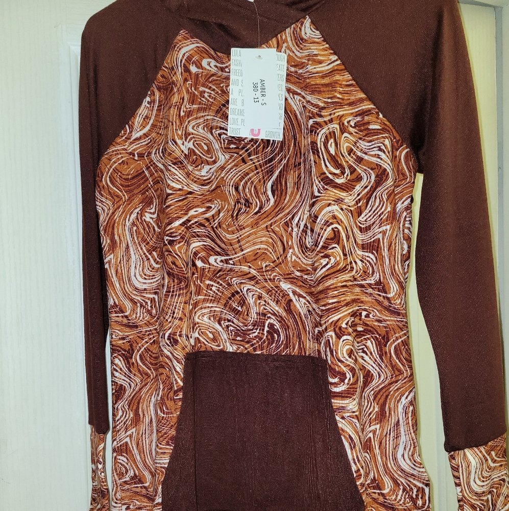 NWT, LuLaRoe S Amber: Brown & Cream Swirls